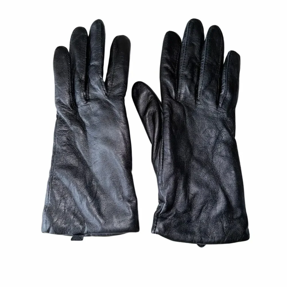 Apt 9 black leather gloves thinsulate women’s large minimalist winter classic